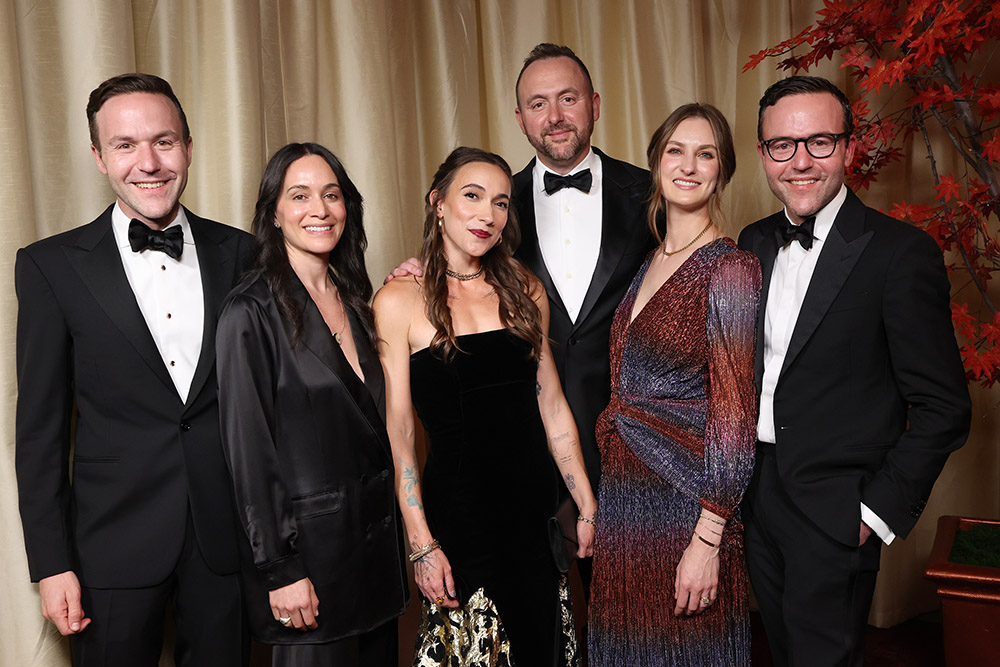 (L-R) Michael Gonda, Freya Gonda, Jess Fuselier, Nic Gonda, Emma Gonda, and Jon Gonda attend the 98th Oscars at Dolby Theatre on March 15, 2026 in Hollywood, California.