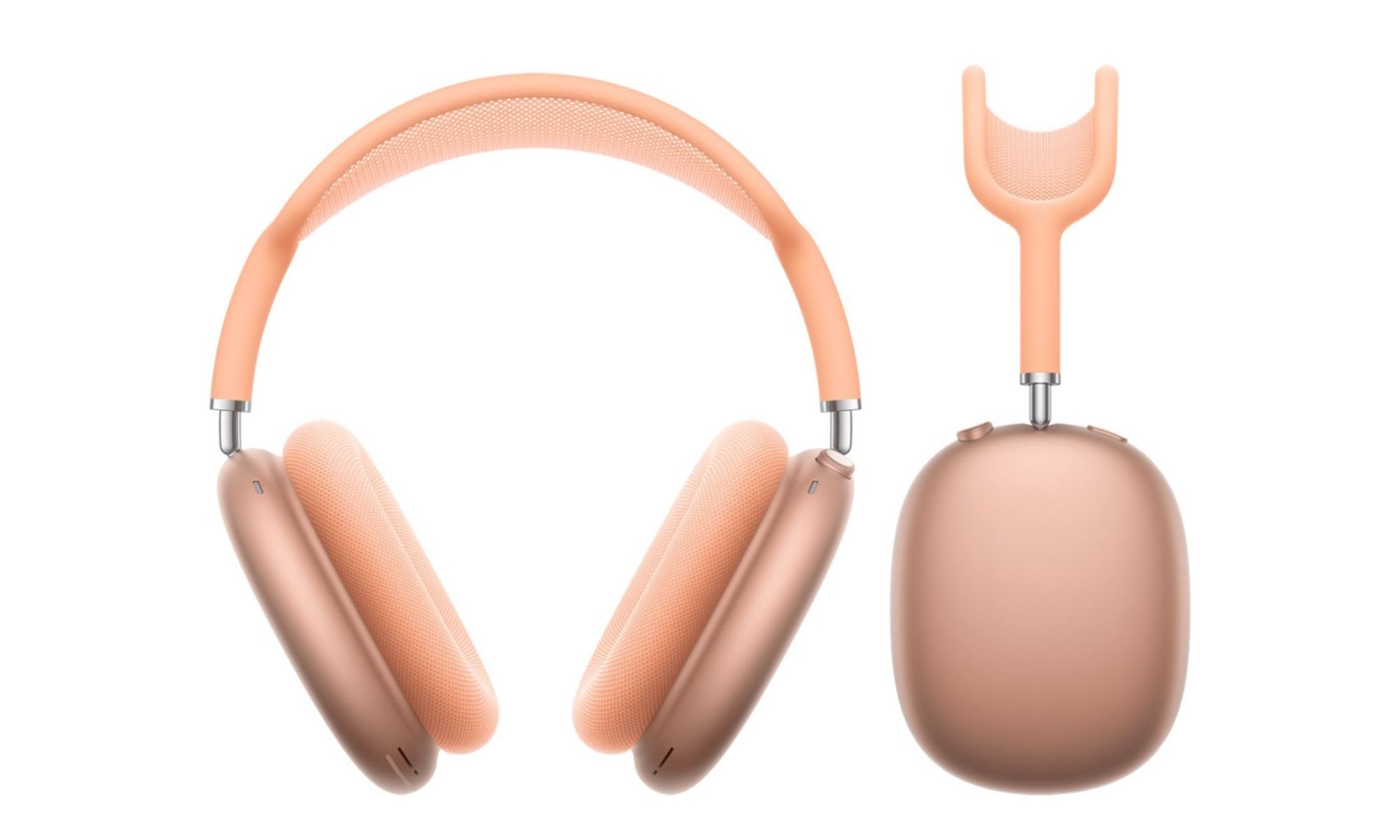 AirPods Max 2 in orange on white background.