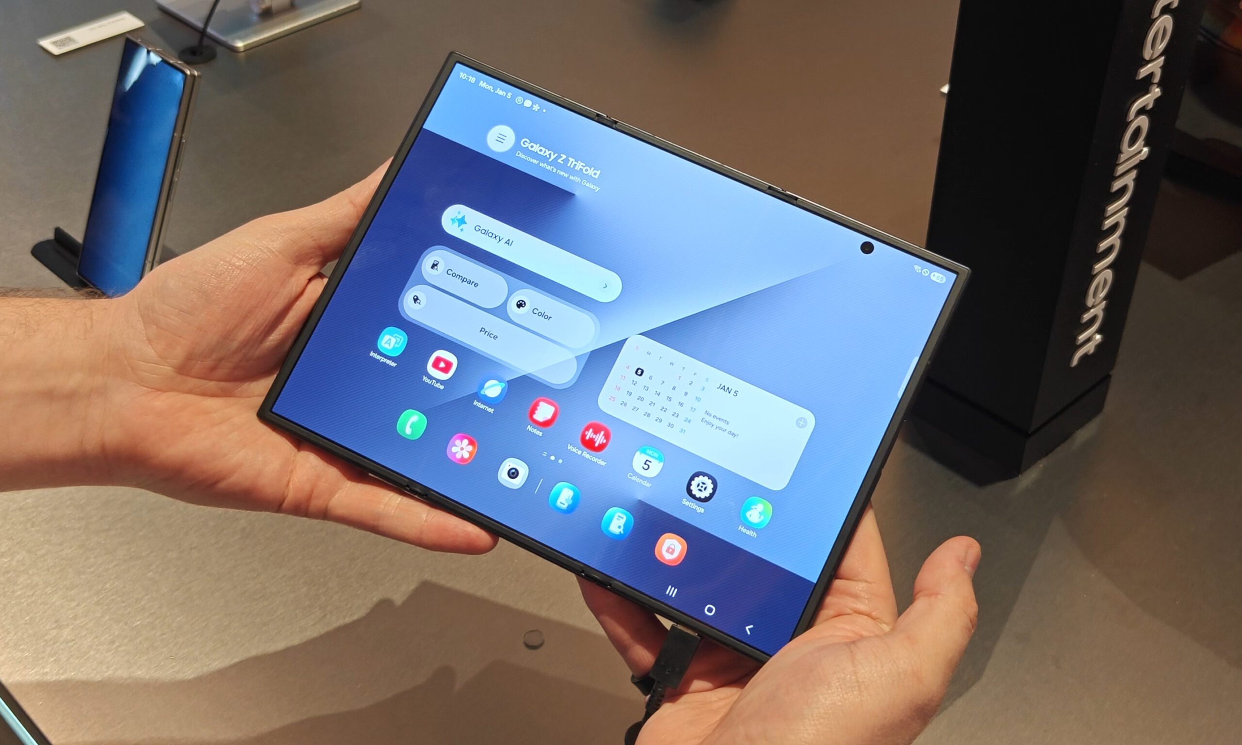 Samsung Galaxy TriFold unfolded