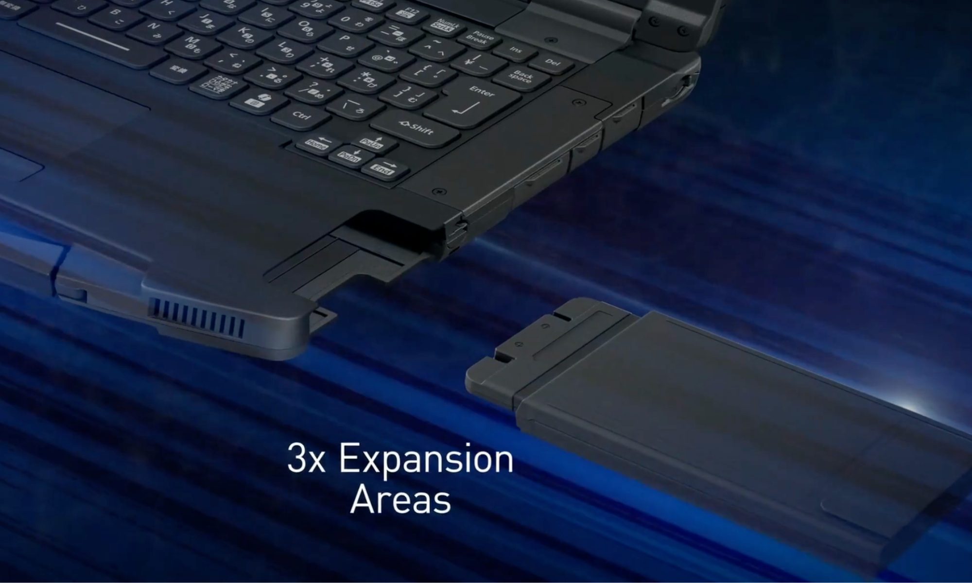 Panasonic Toughbook 56 expansion areas.