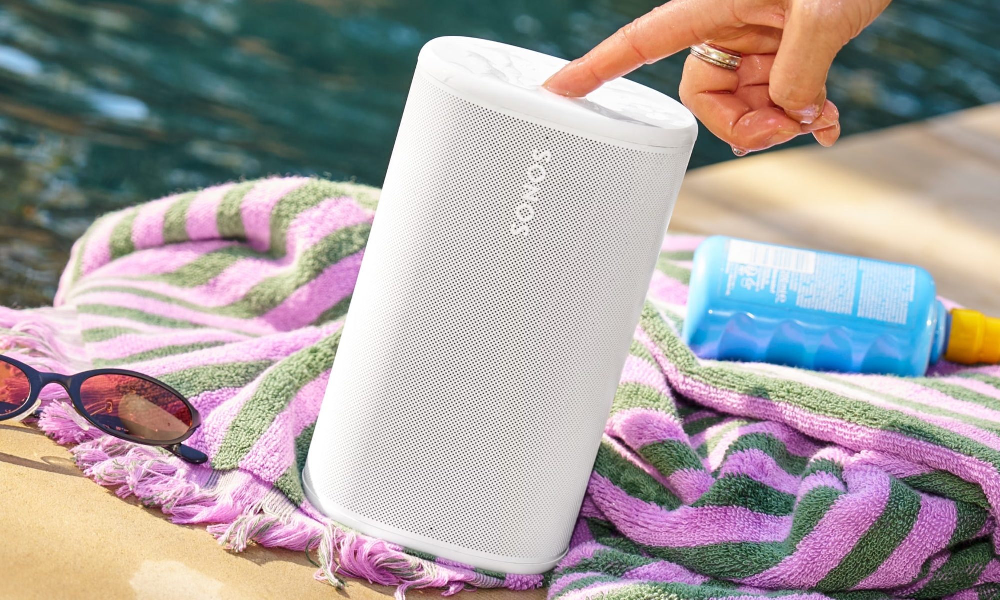 Sonos Play at a beach.