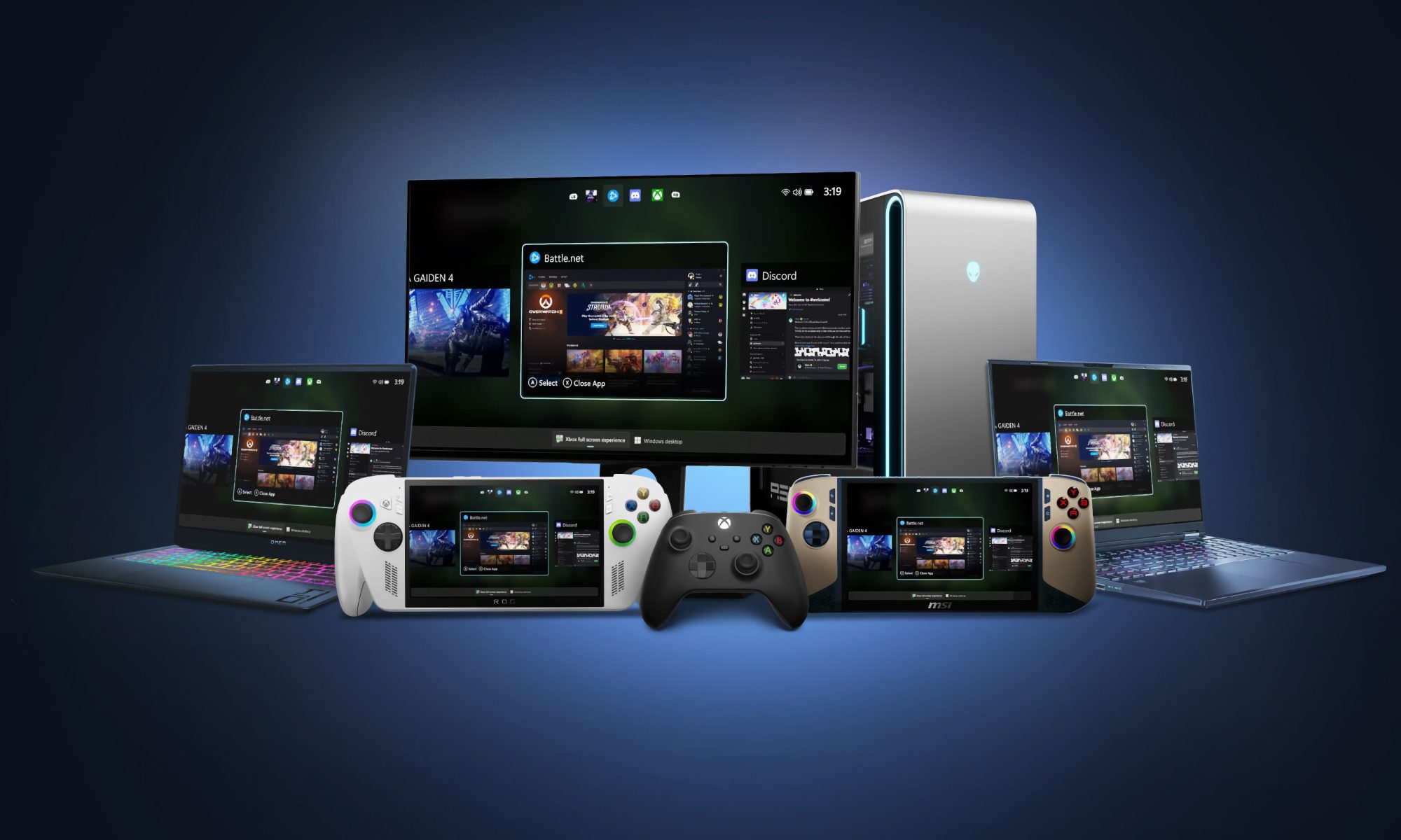 xbox mode shown on laptop, PC, handheld consoles and more